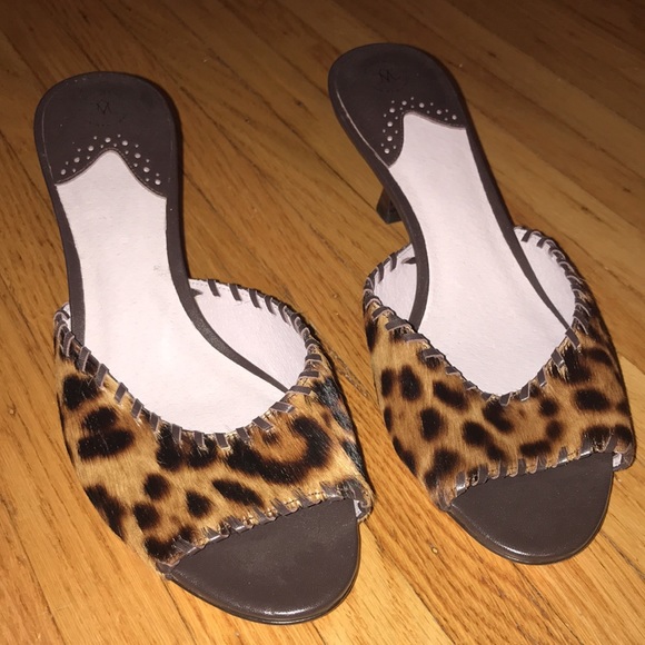 Italian kitten heels with real calf hair - Picture 2 of 3